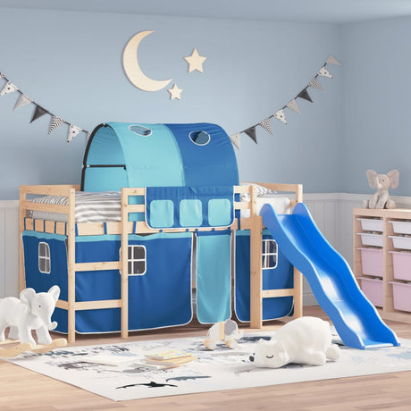 Kids' Loft Bed With Tunnel Without Mattress White&Black 80X200Cm