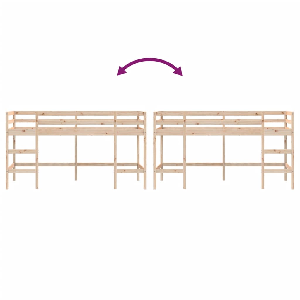 Kids' Loft Bed Without Mattress With Ladder