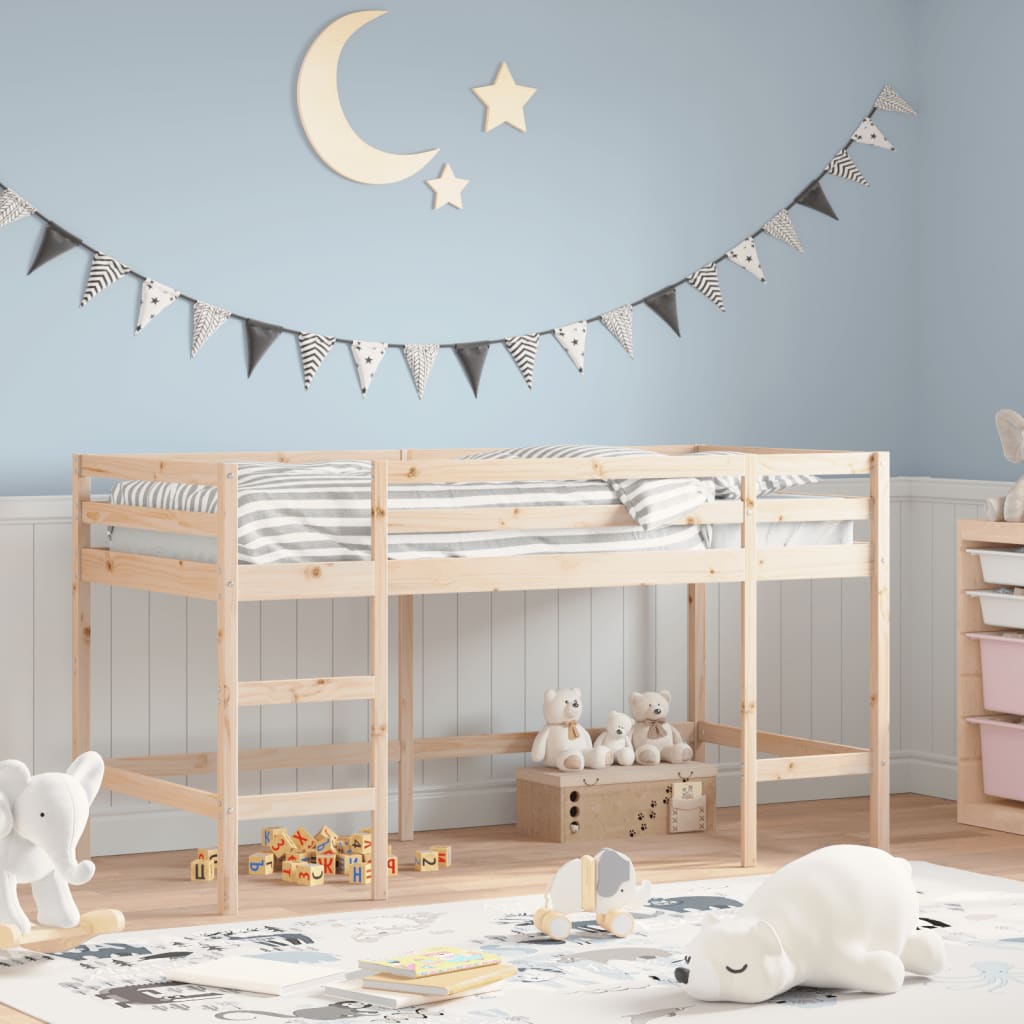 Kids' Loft Bed Without Mattress With Ladder