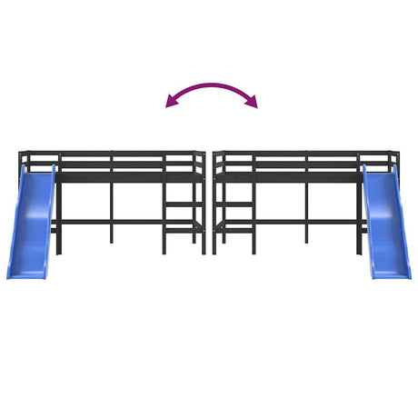 Kids' Loft Bed Without Mattress With Slide