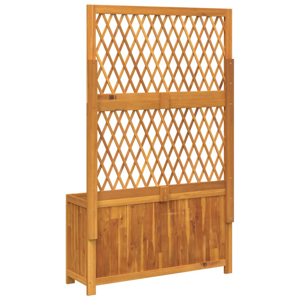 Planter With Trellis Solid Wood Acacia