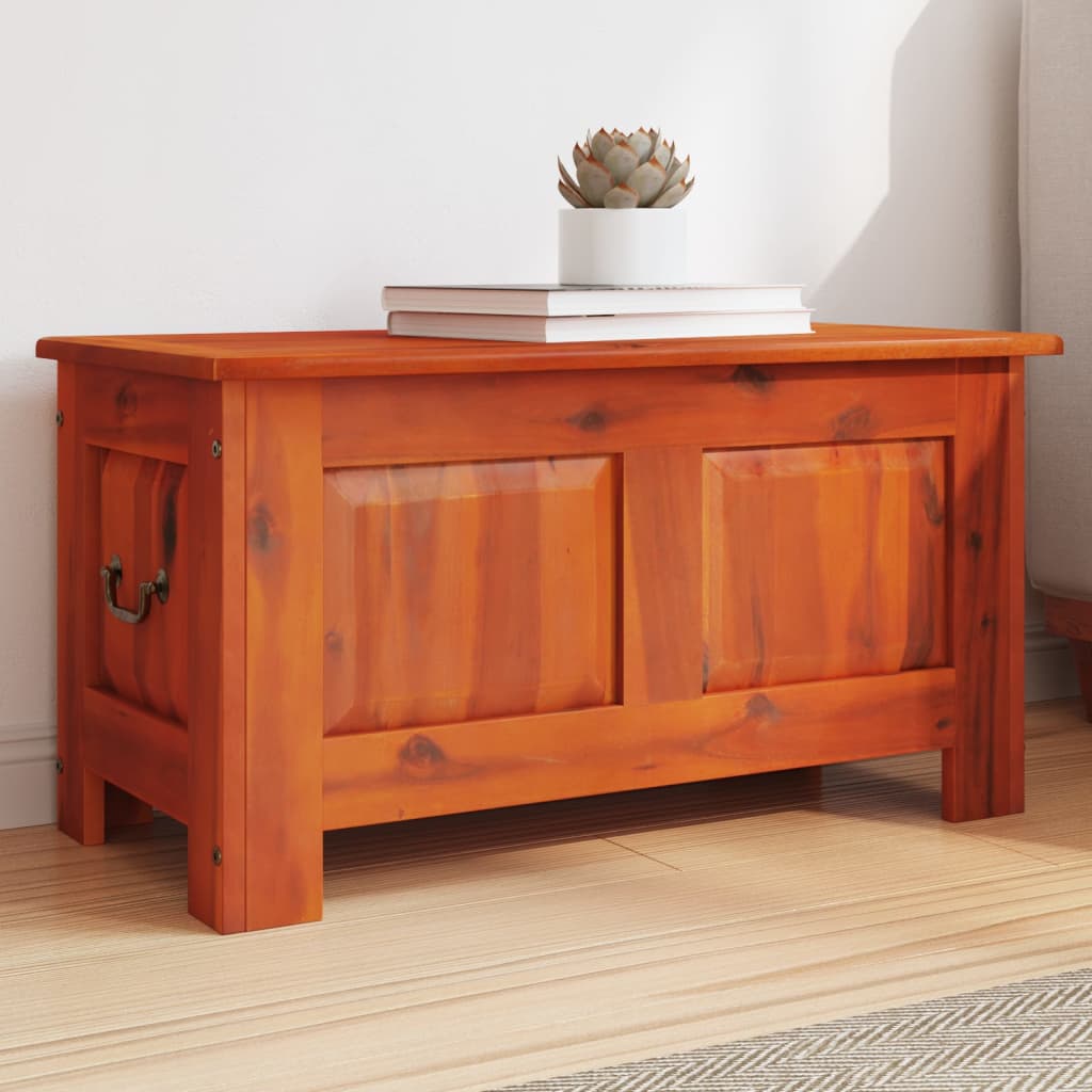 Storage Chest With Lid Solid Wood Acacia