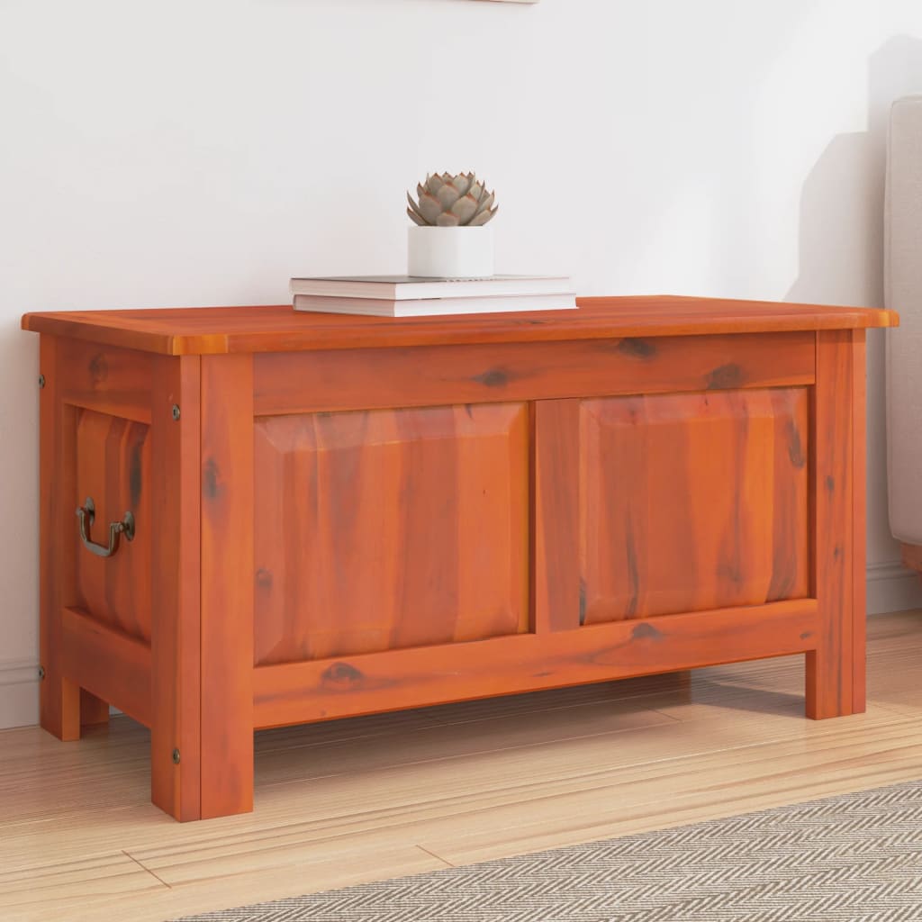 Storage Chest With Lid Solid Wood Acacia