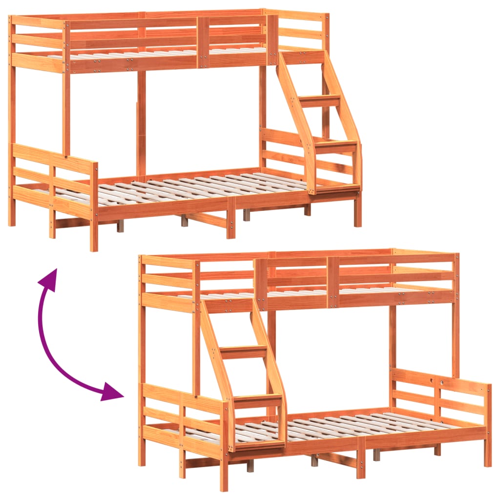 Bunk Bed Without Mattress 80X200/120X200 Cm Solid Wood