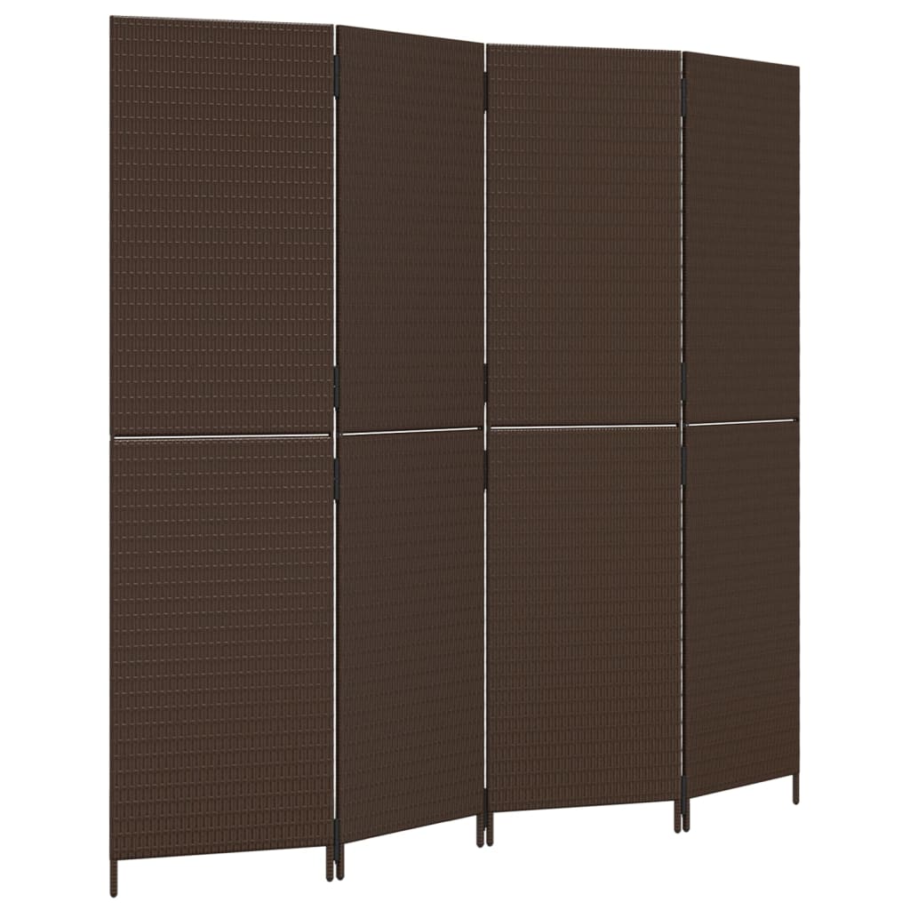 Room Divider 4 Panels Poly Rattan