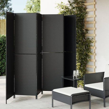 Room Divider 4 Panels Poly Rattan