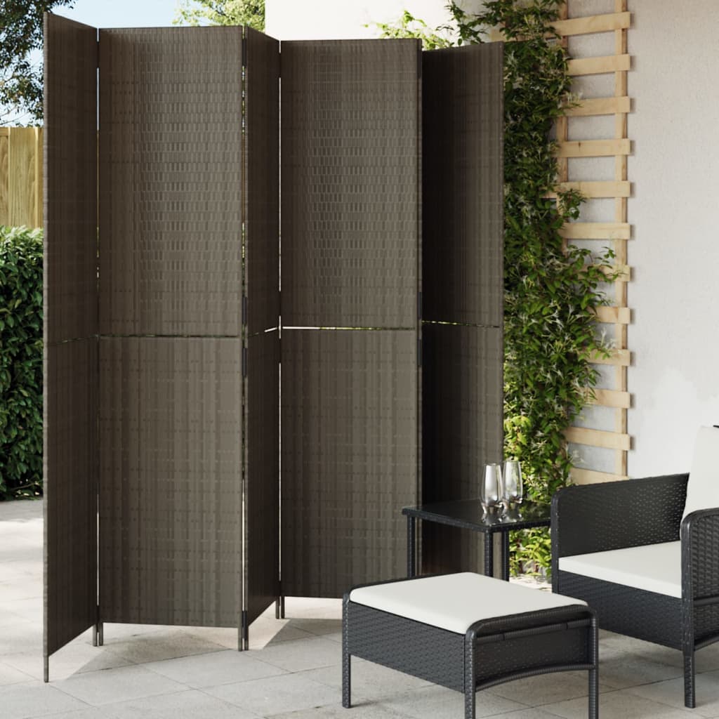 Room Divider 4 Panels Poly Rattan