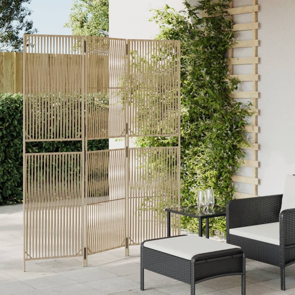Room Divider 4 Panels Poly Rattan