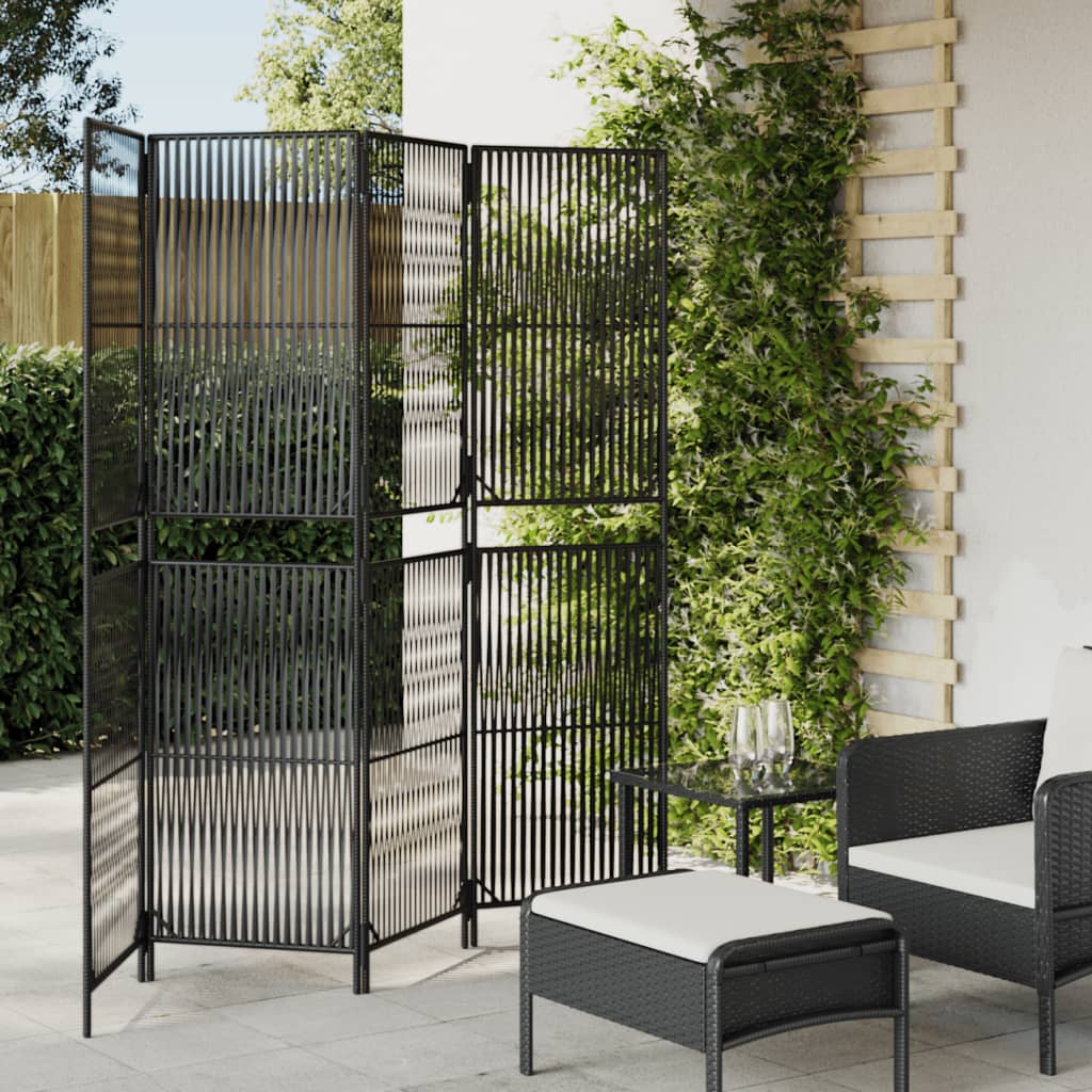 Room Divider 4 Panels Poly Rattan