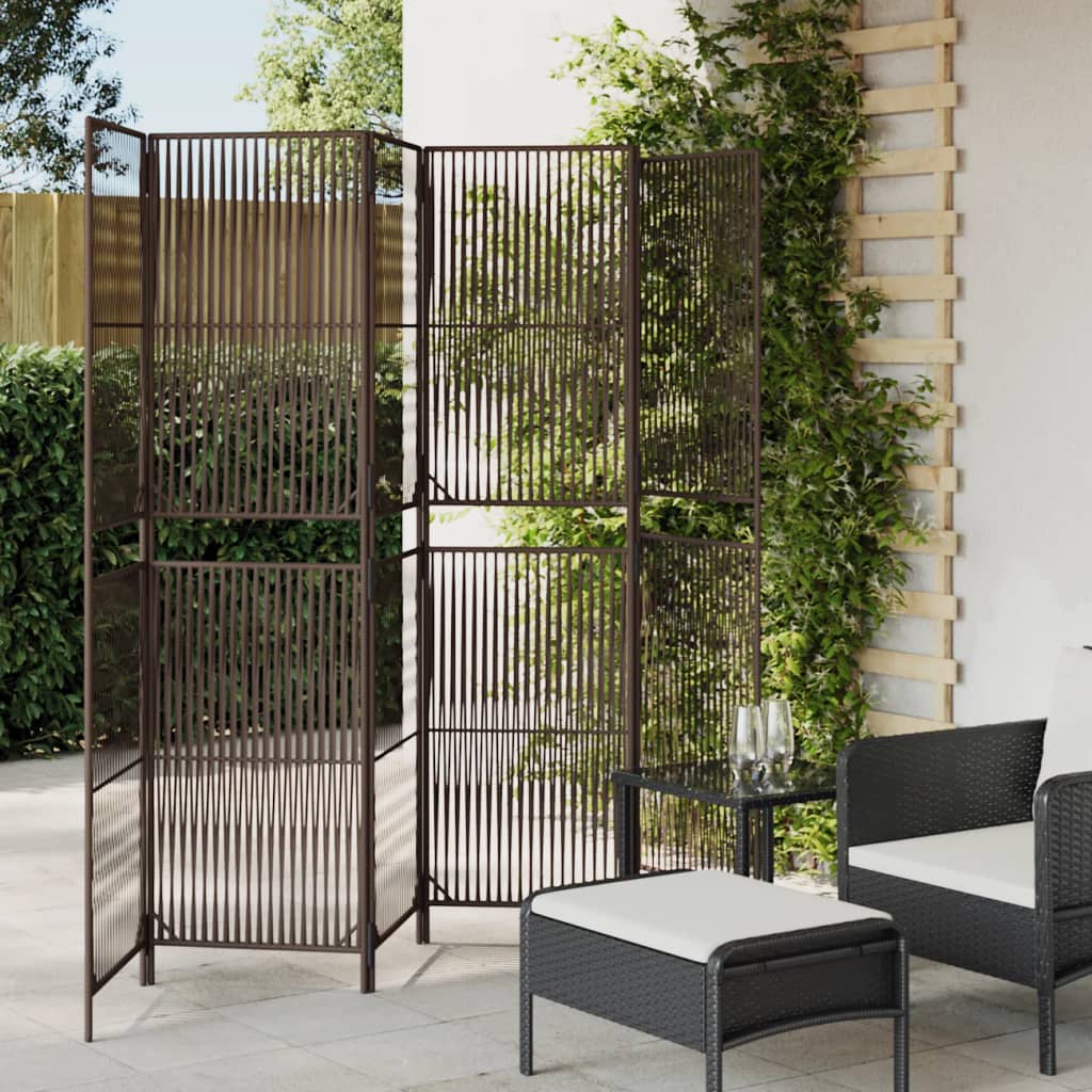 Room Divider 4 Panels Poly Rattan