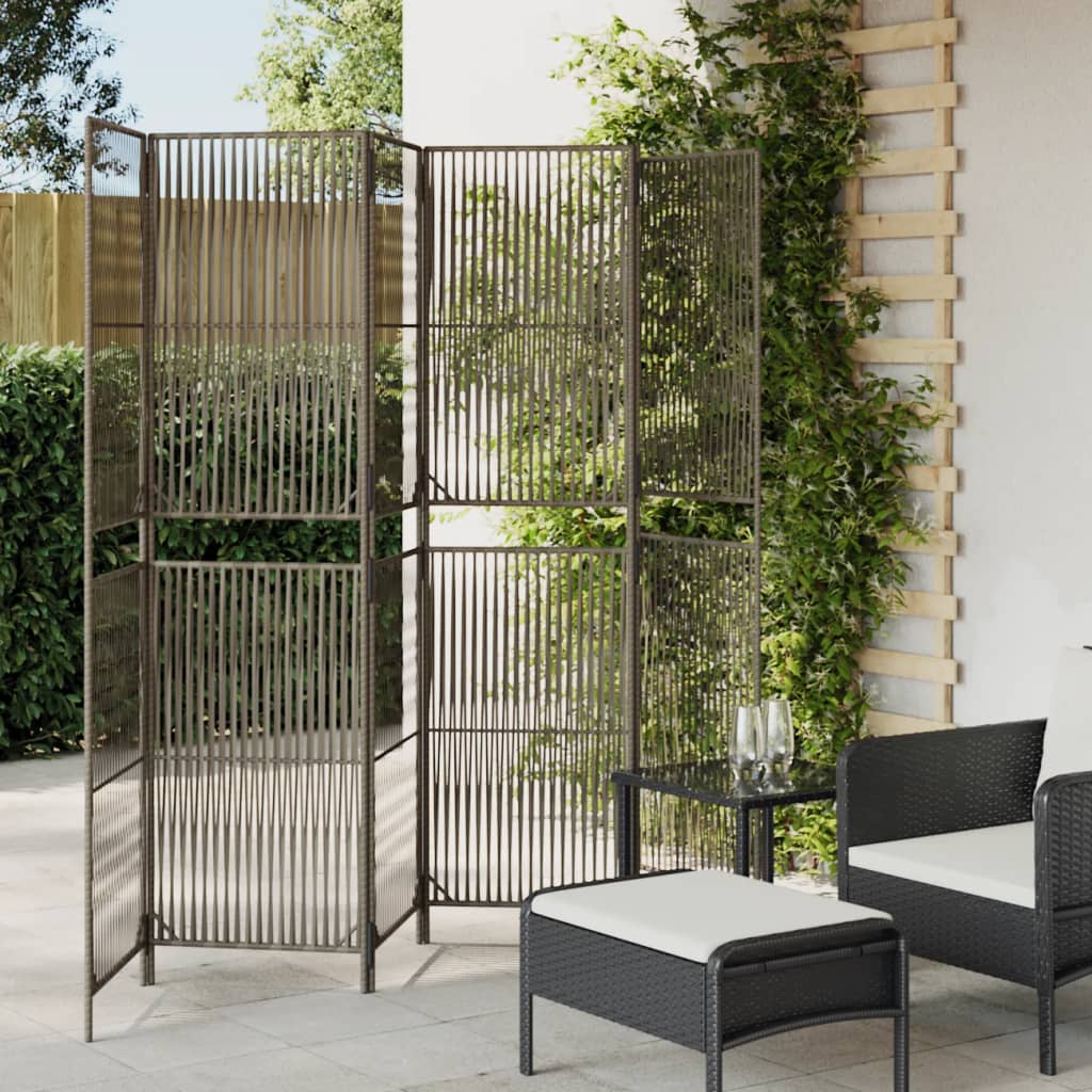 Room Divider 4 Panels Poly Rattan