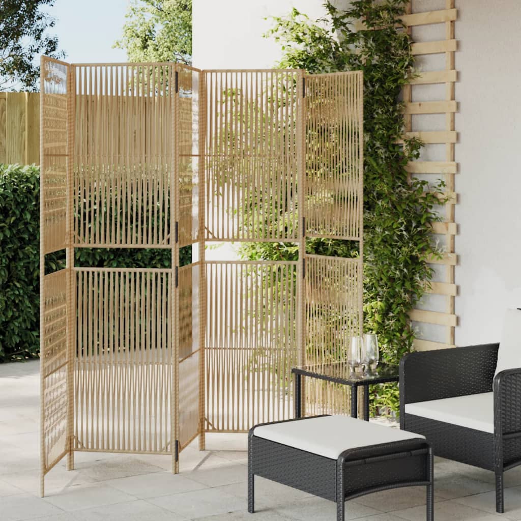 Room Divider 4 Panels Poly Rattan