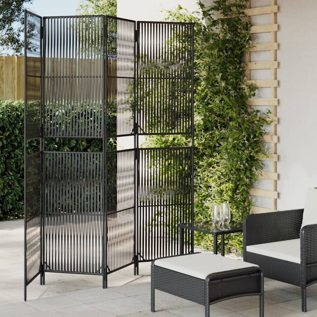 Room Divider 4 Panels Poly Rattan