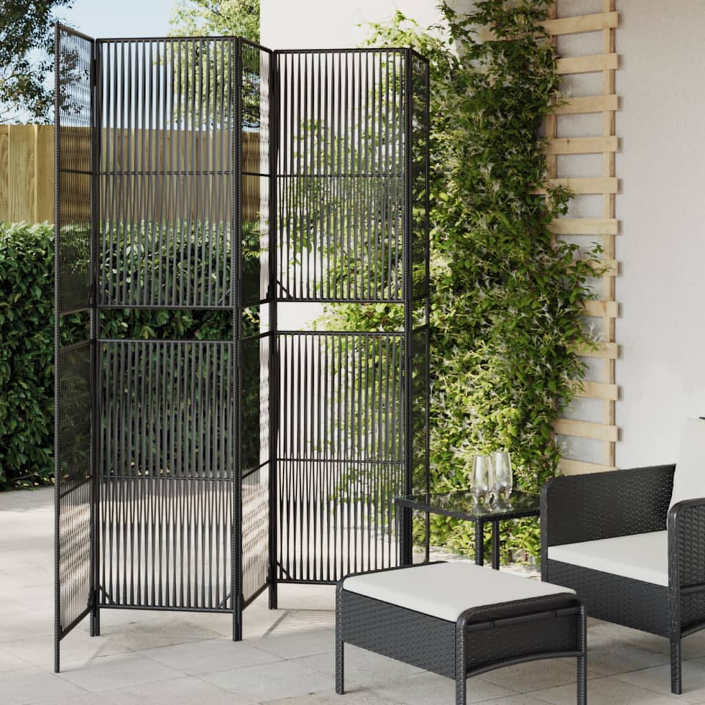 Room Divider 4 Panels Poly Rattan