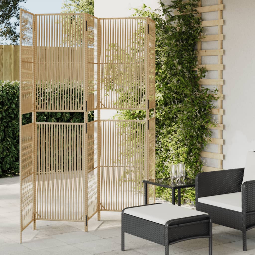 Room Divider 4 Panels Poly Rattan