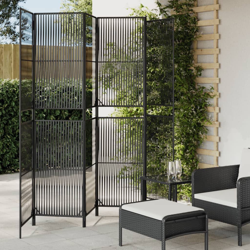 Room Divider 4 Panels Poly Rattan