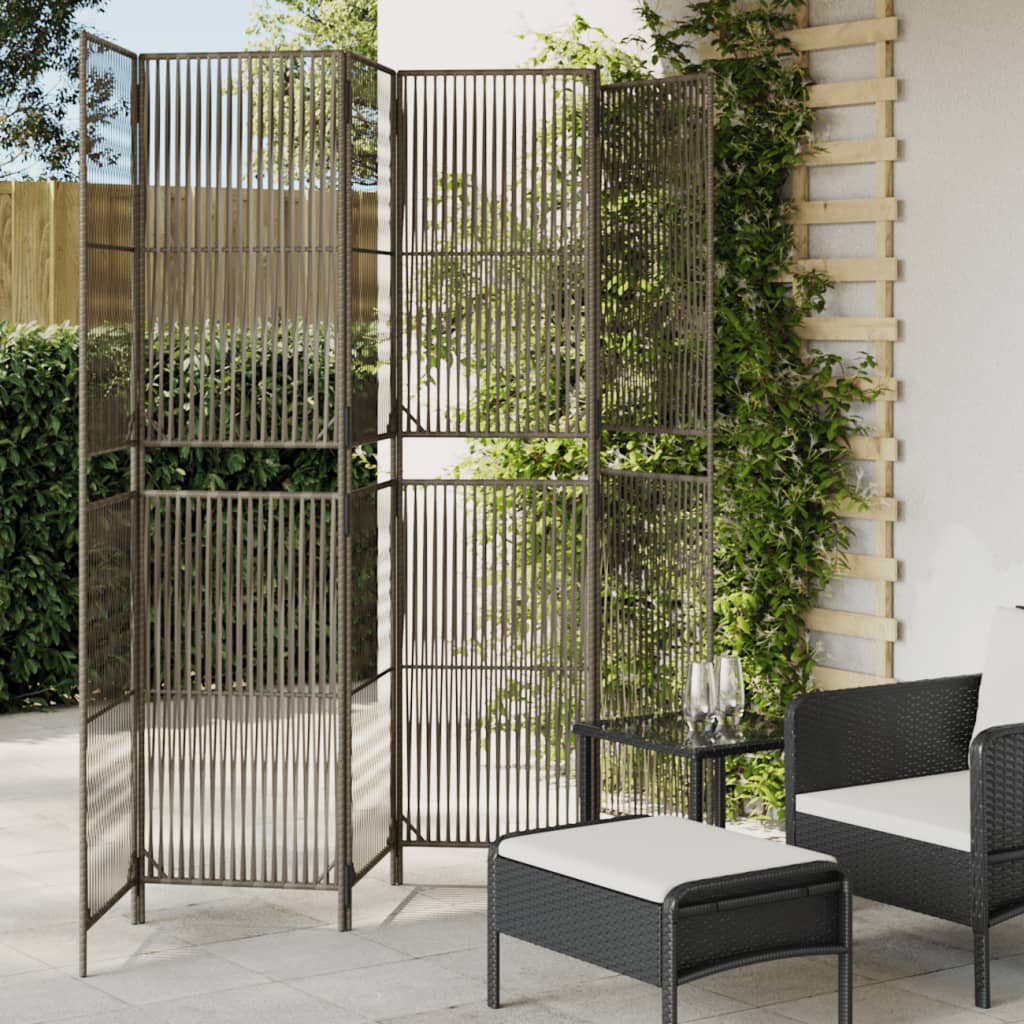 Room Divider 4 Panels Poly Rattan