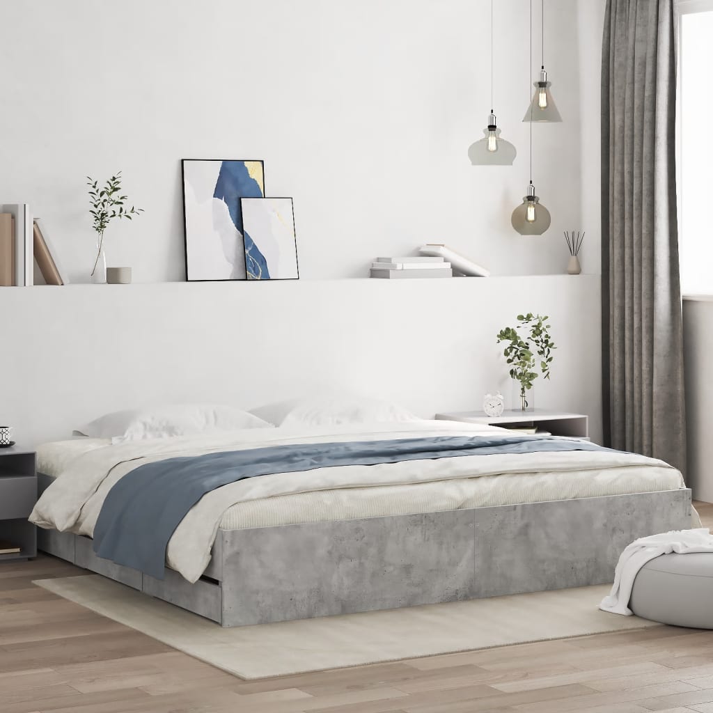 Bed Frame With Drawers Without Mattress Super King