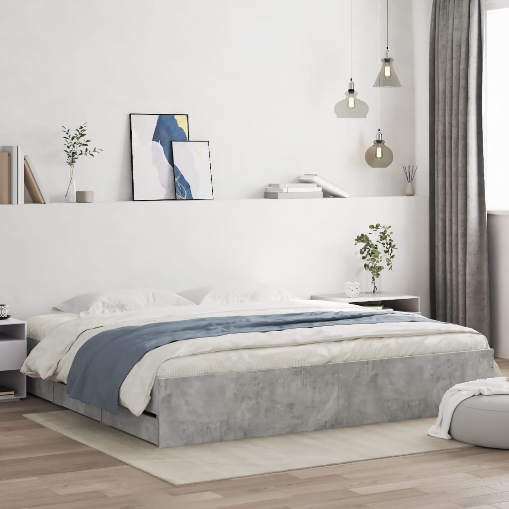 Bed Frame With Drawers Without Mattress Super King