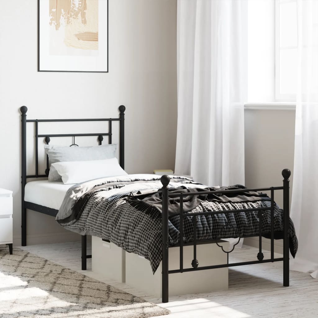 Metal Bed Frame Without Mattress 75X190Cm