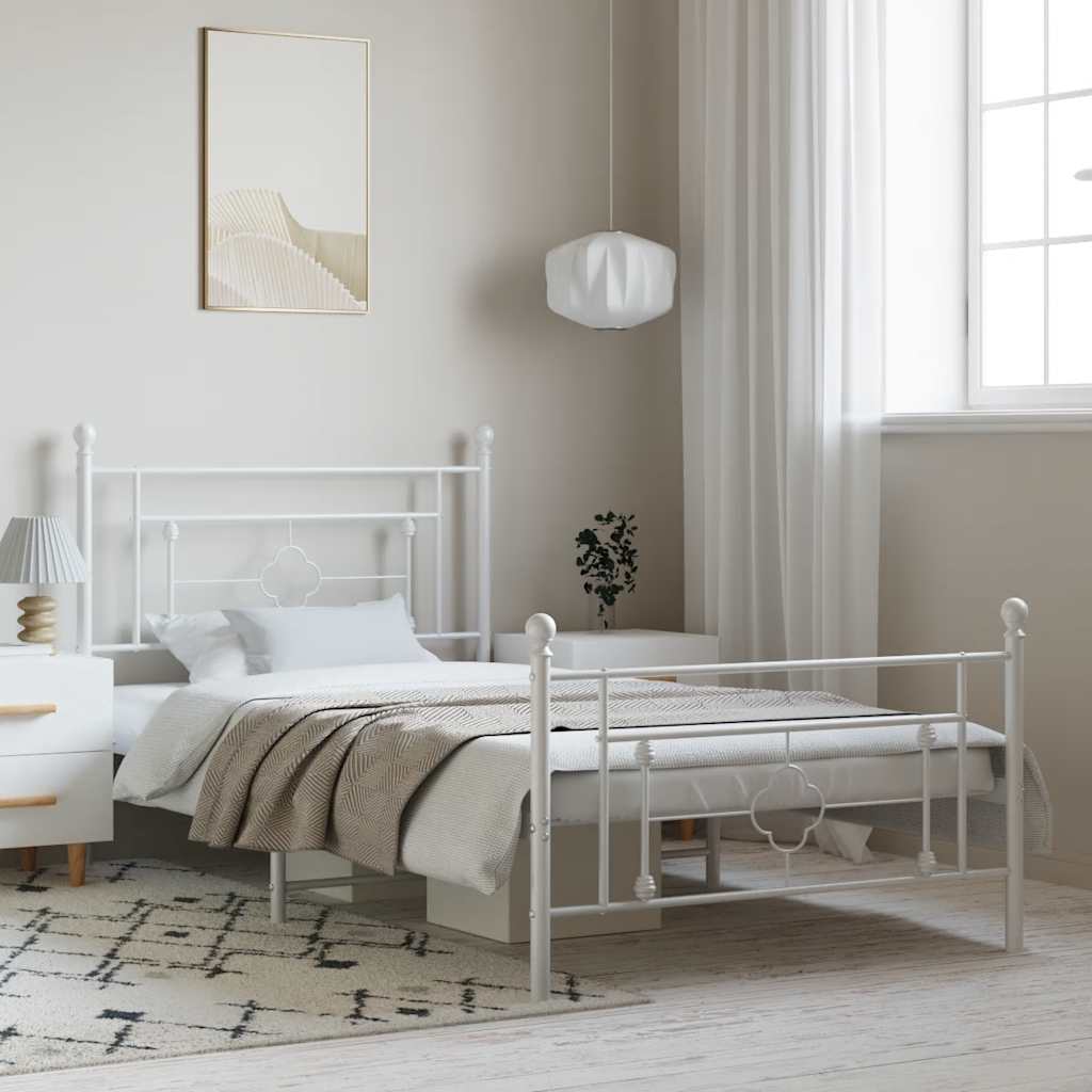 Metal Bed Frame Without Mattress 75X190Cm
