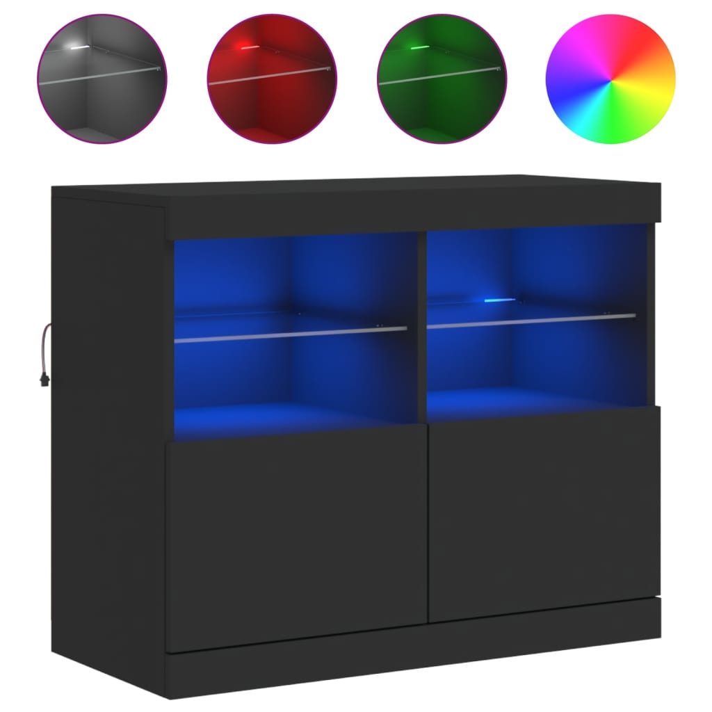 Sideboard With Led Lights 81X37X67 Cm