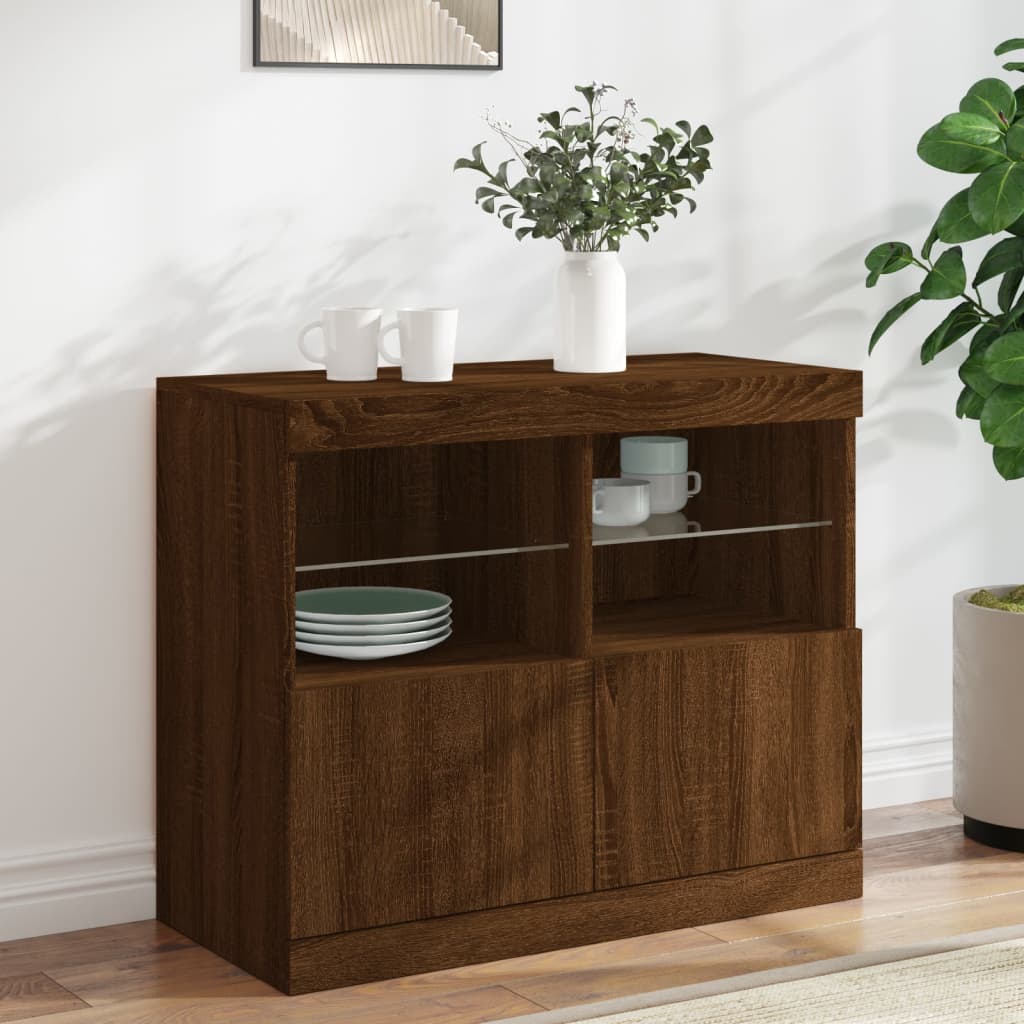 Sideboard With Led Lights 81X37X67 Cm