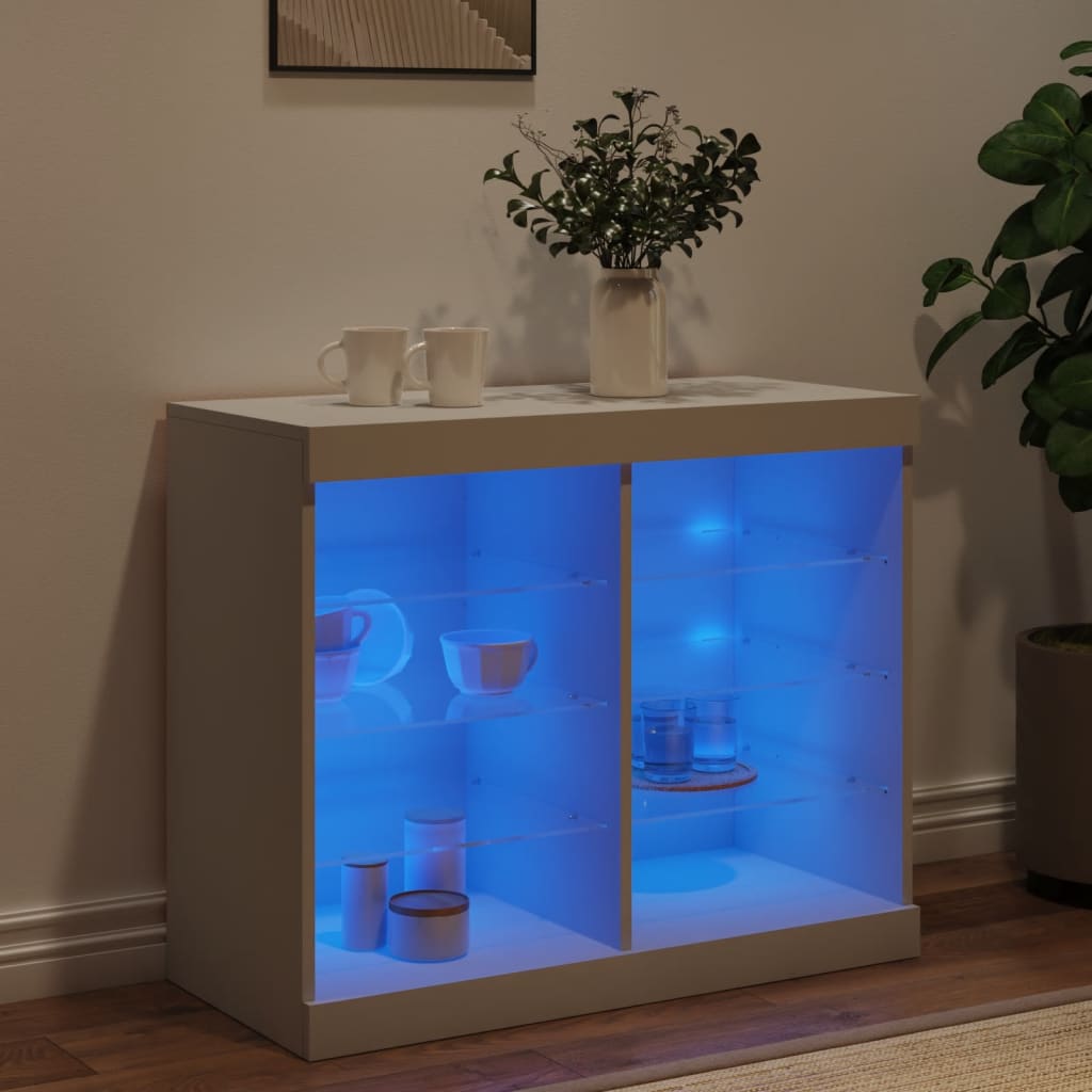 Sideboard With Led Lights 81X37X67 Cm