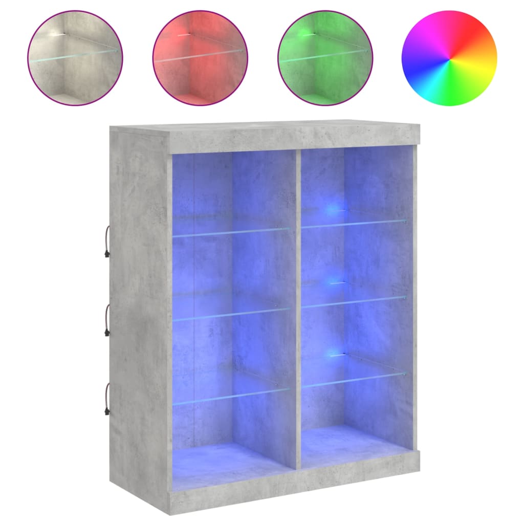 Sideboard With Led Lights 81X37X100 Cm