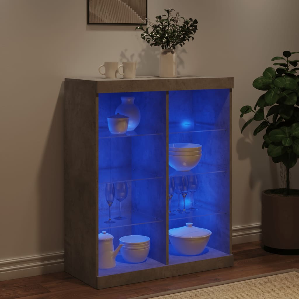 Sideboard With Led Lights 81X37X100 Cm