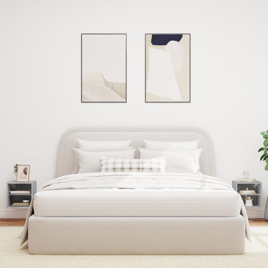 Tv Wall Cabinets With Led Lights 2 Pcs 30X28.5X Concrete Grey