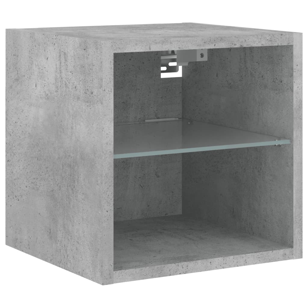 Tv Wall Cabinets With Led Lights 2 Pcs 30X28.5X Concrete Grey