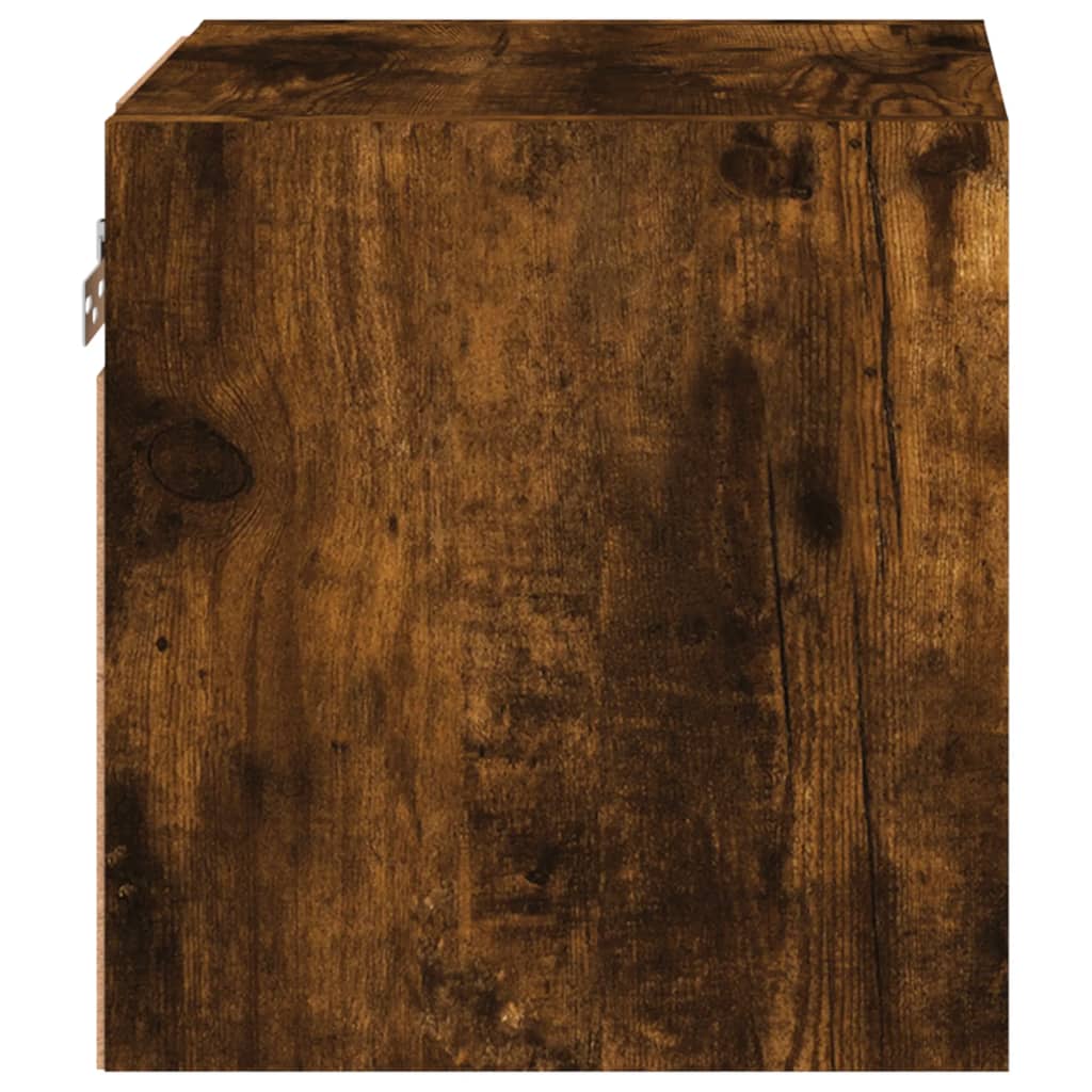 Tv Wall Cabinets With Led Lights 2 Pcs 30X28.5X Smoked Oak