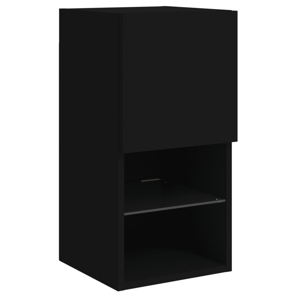 Tv Cabinet With Led Lights 30.5X30X Black