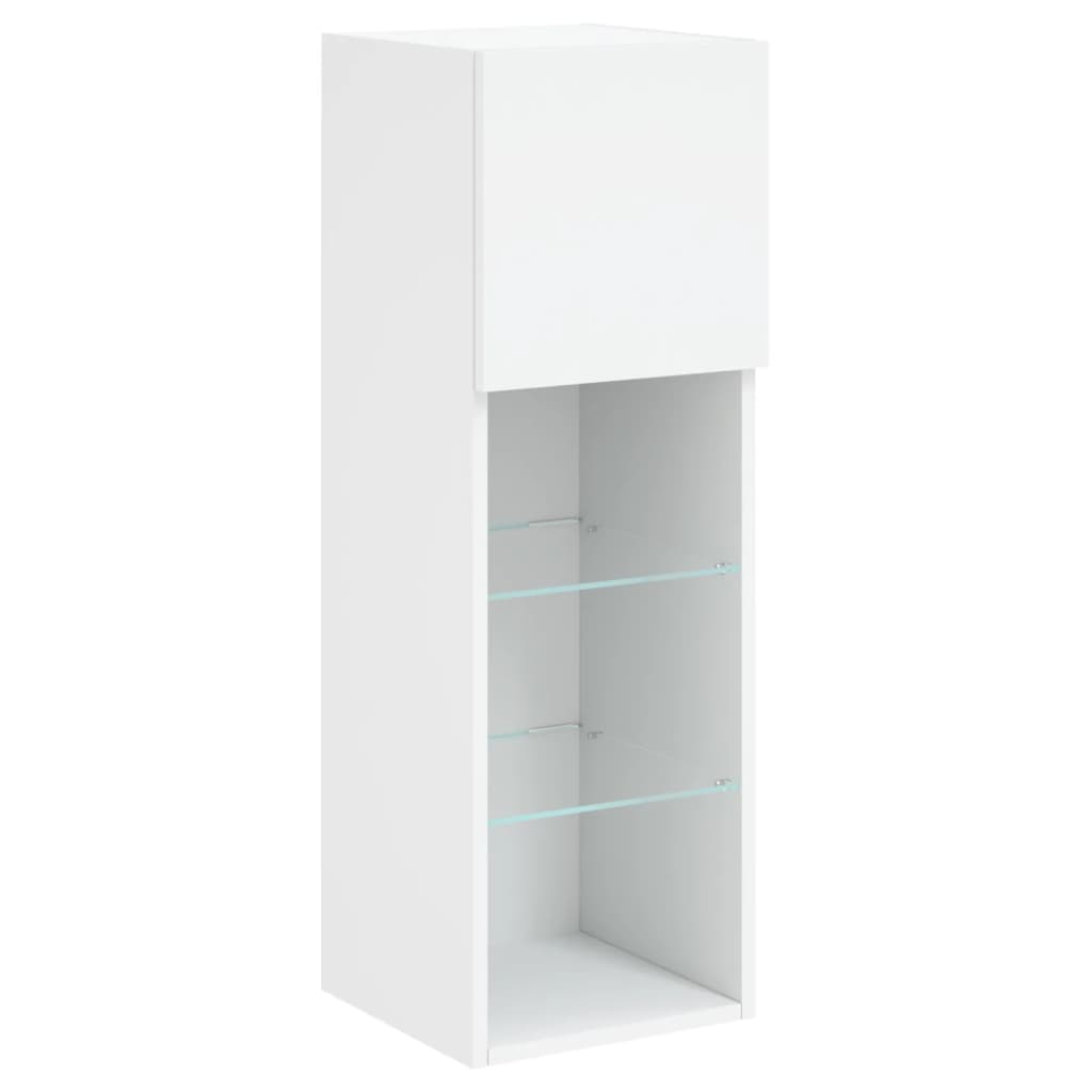 Tv Cabinet With Led Lights 30.5X30X White