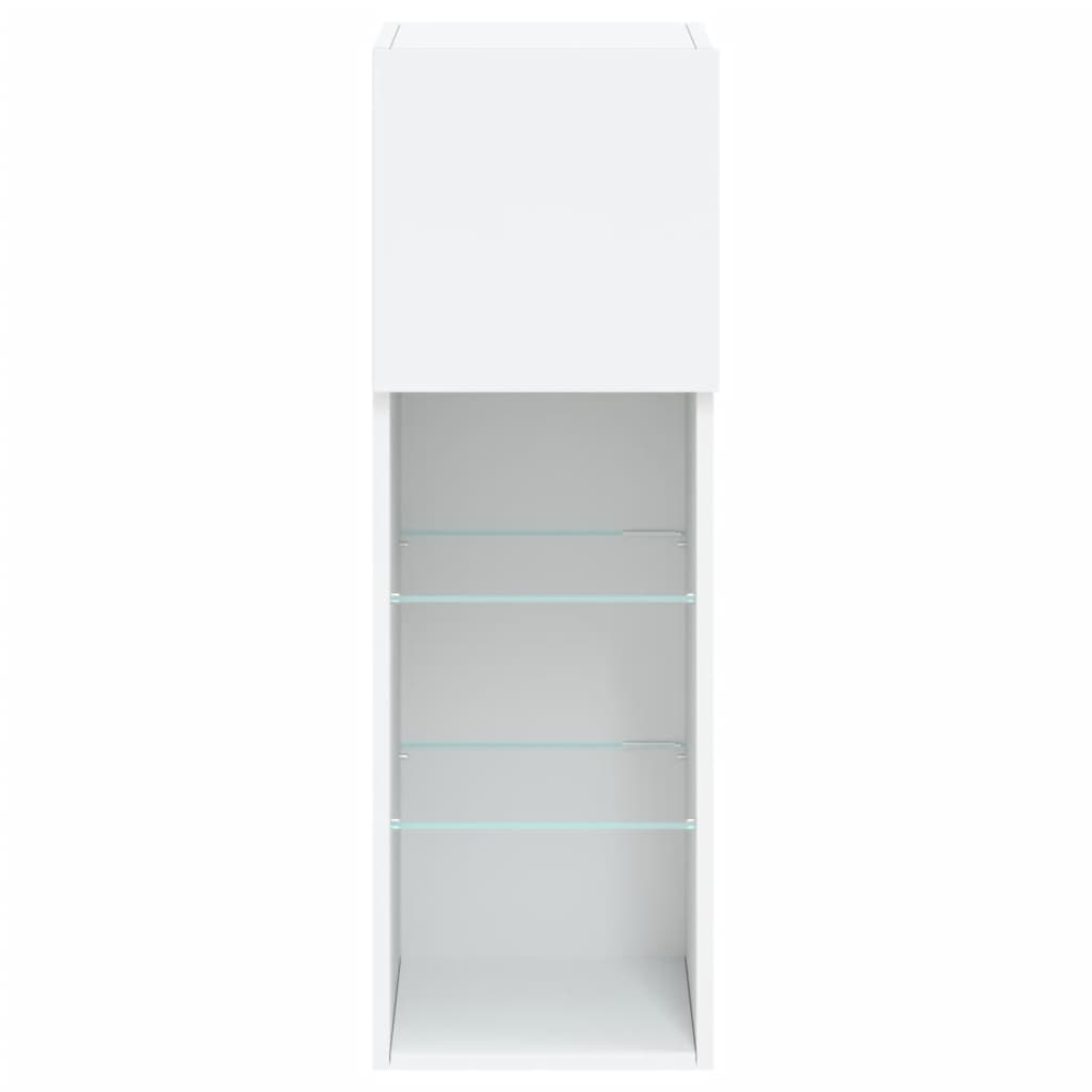 Tv Cabinet With Led Lights 30.5X30X White