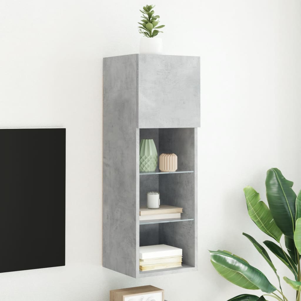Tv Cabinet With Led Lights 40.5X30X Concrete Grey