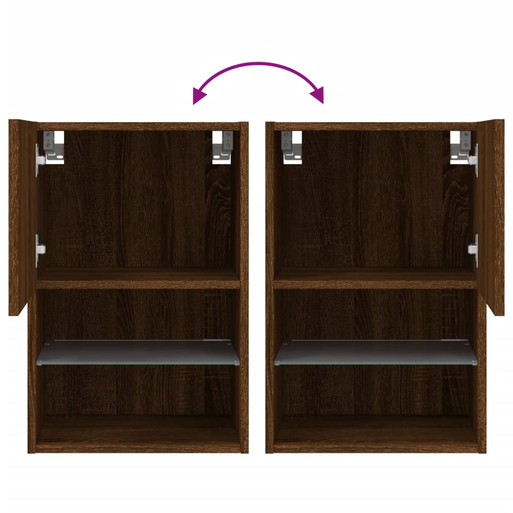 Tv Cabinet With Led Lights 40.5X30X Brown Oak