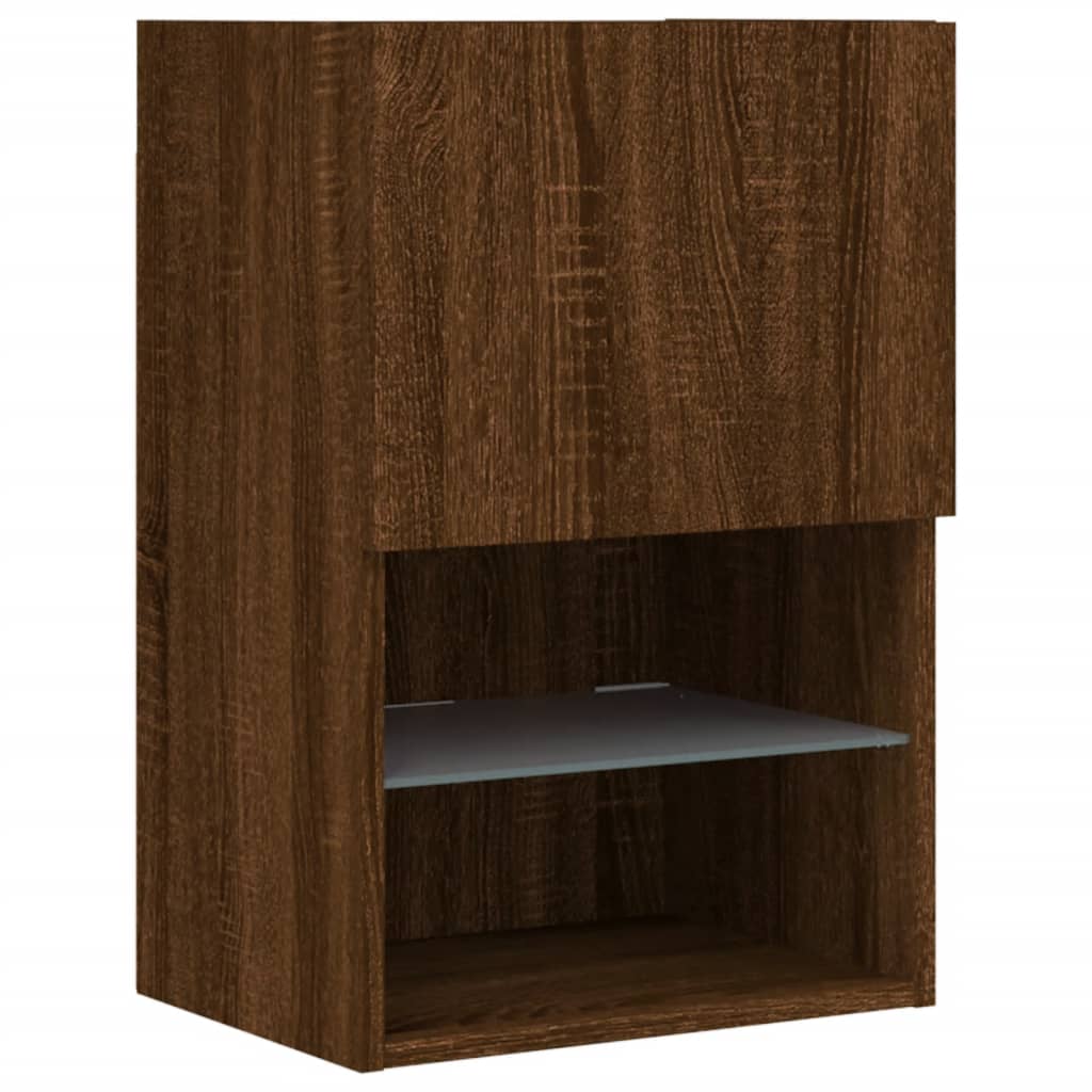 Tv Cabinet With Led Lights 40.5X30X Brown Oak