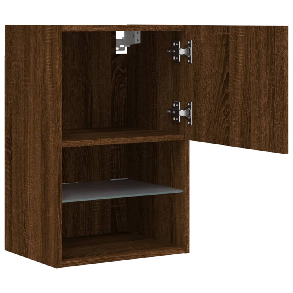 Tv Cabinet With Led Lights 40.5X30X Brown Oak