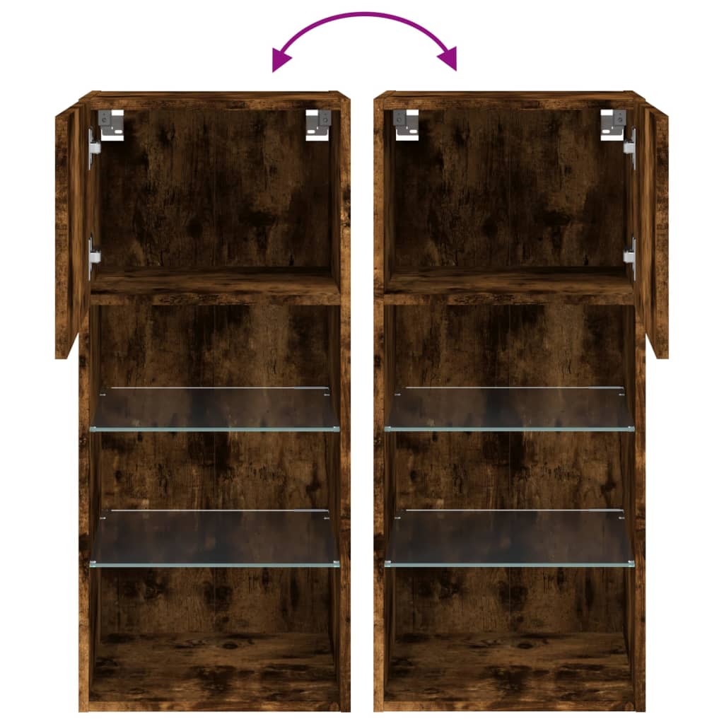 Tv Cabinet With Led Lights 40.5X30X Smoked Oak