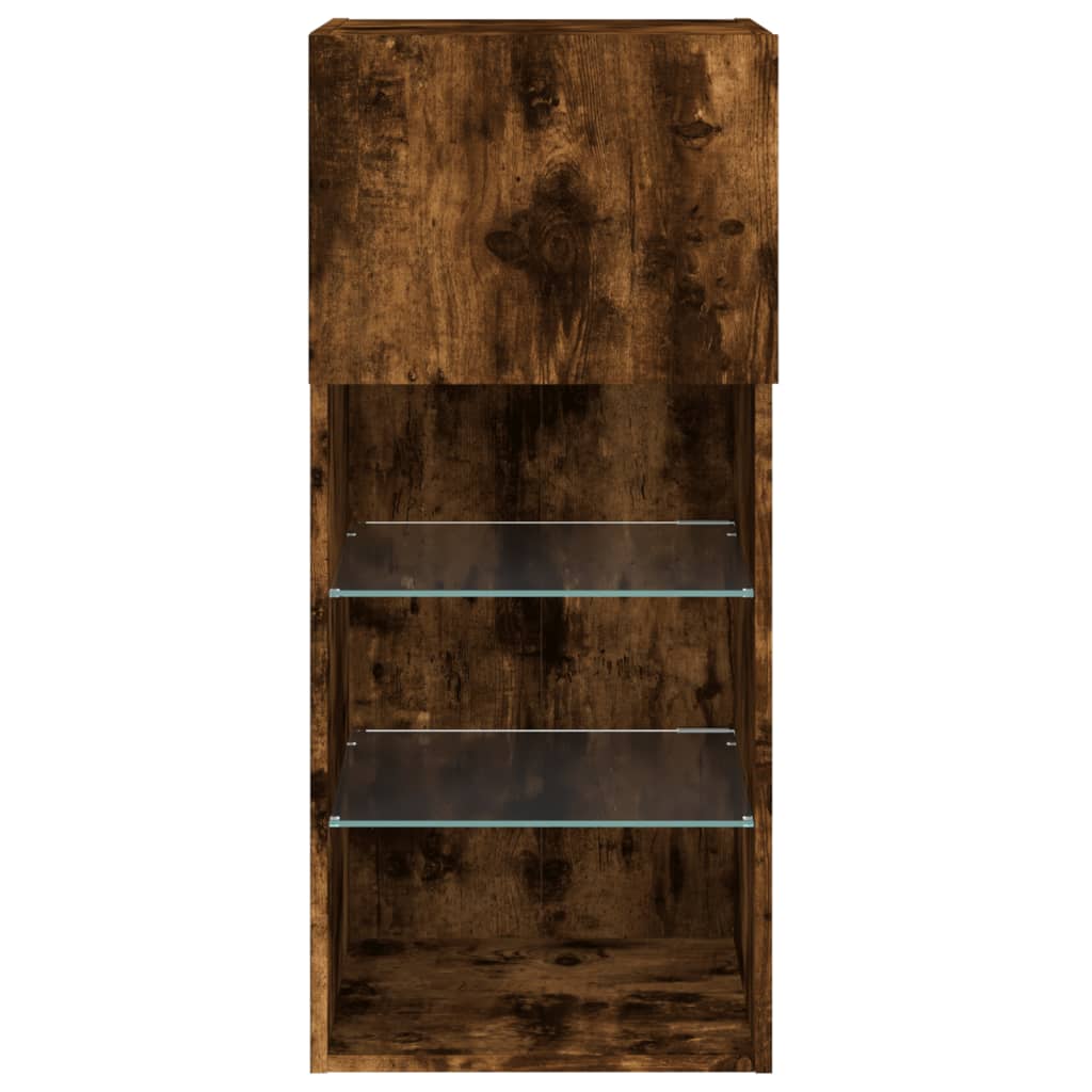 Tv Cabinet With Led Lights 40.5X30X Smoked Oak