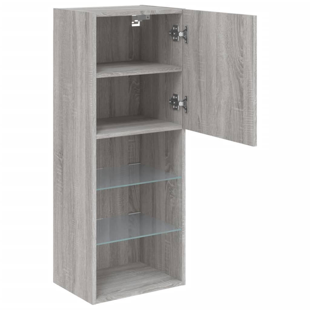 Tv Cabinet With Led Lights 40.5X30X Grey Sonoma