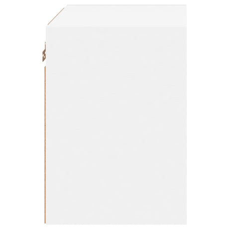 Bedside Cabinet With Led Lights Wall-Mounted White