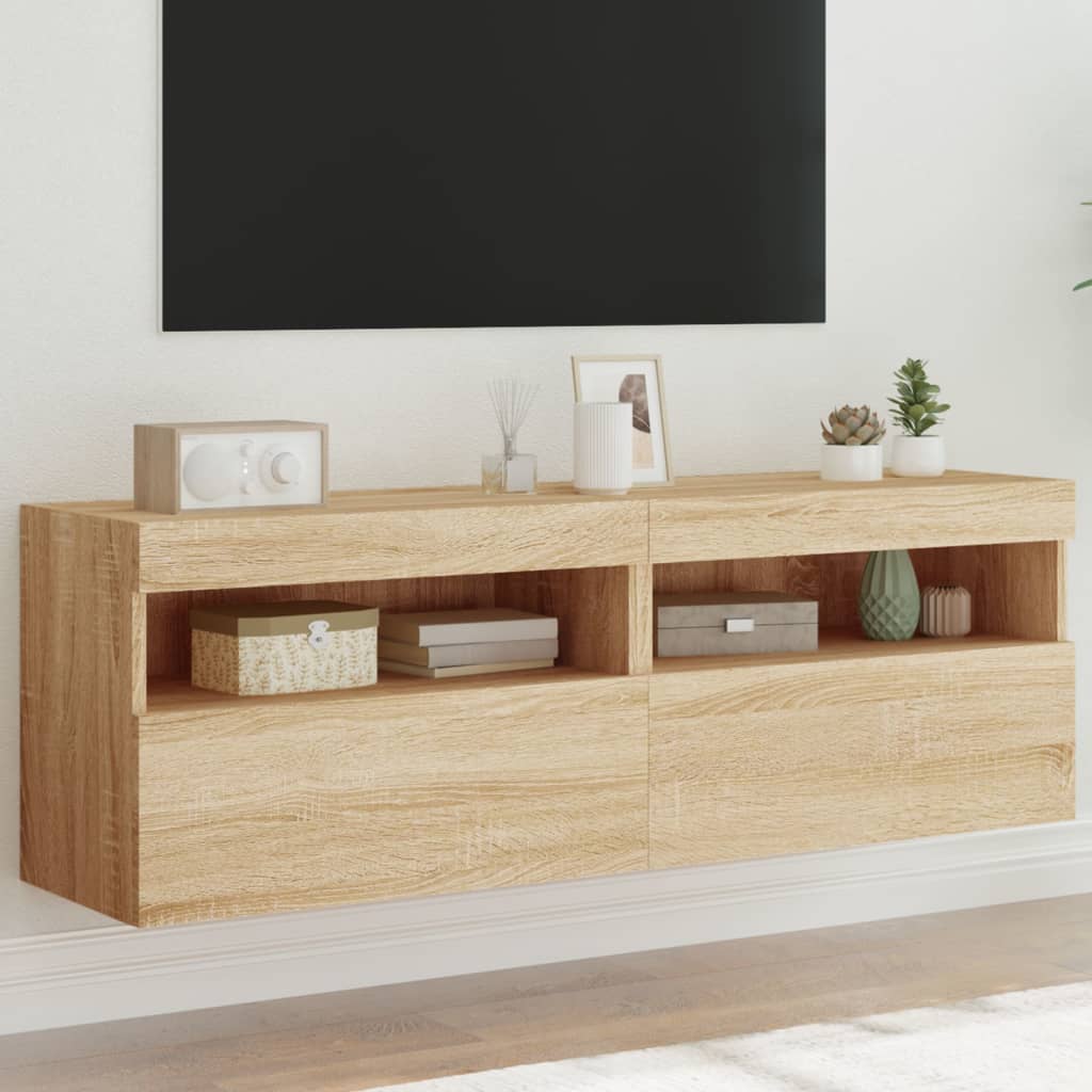 Tv Wall Cabinet With Led Lights 40X30X