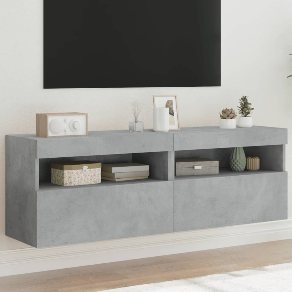 Tv Wall Cabinet With Led Lights 40X30X