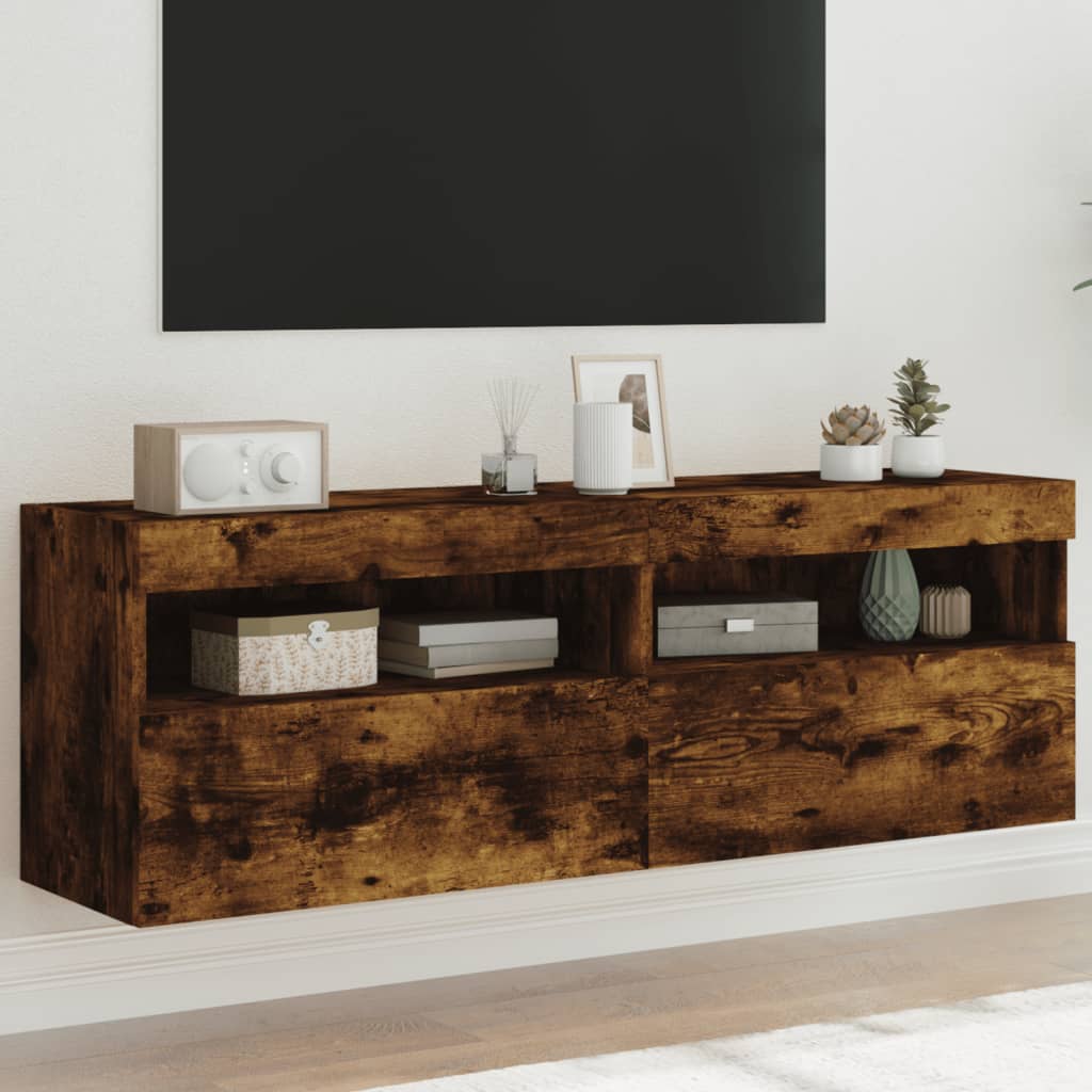 Tv Wall Cabinet With Led Lights 40X30X