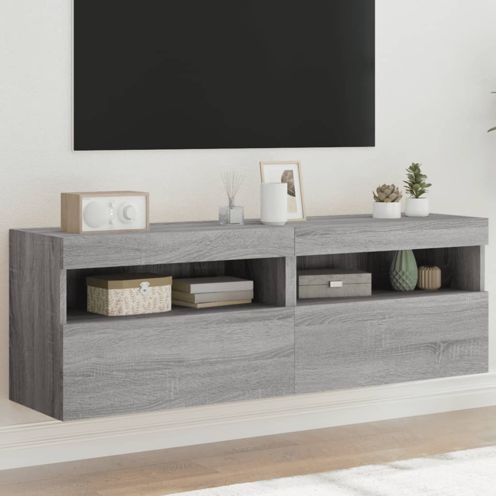 Tv Wall Cabinet With Led Lights 40X30X