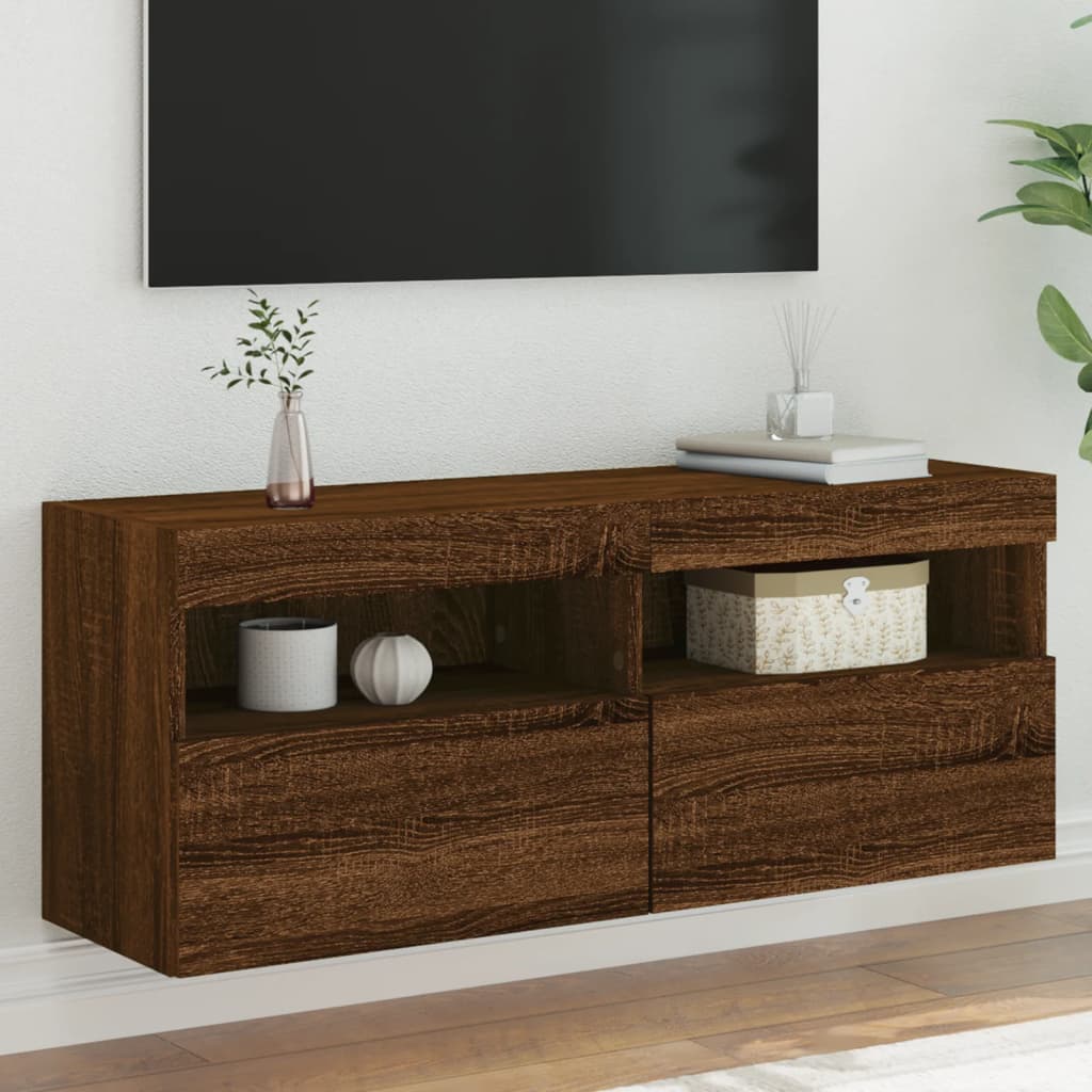 Tv Wall Cabinet With Led Lights 40X30X