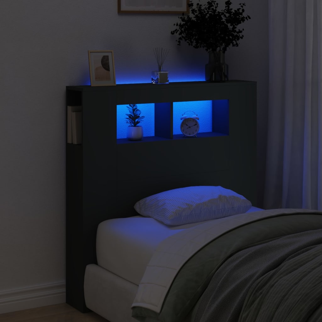 Led Headboard 160X18.5X103.5 Cm Engineered Wood